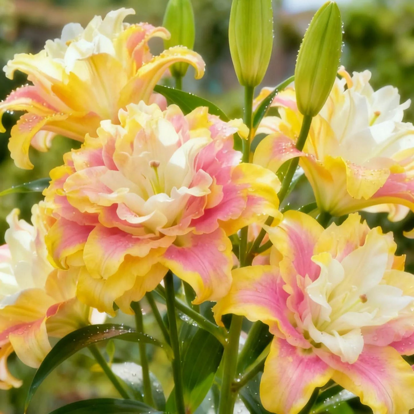 Bulbos de lirio fragante bicolor de doble pétalo: frescos y dulces.-ES