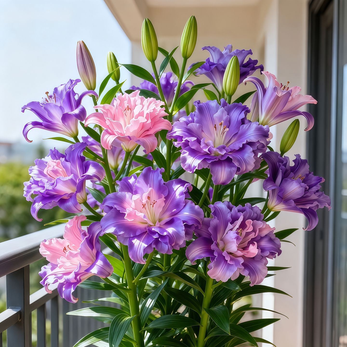Bulbos de lirio fragante bicolor de doble pétalo: frescos y dulces.-ES