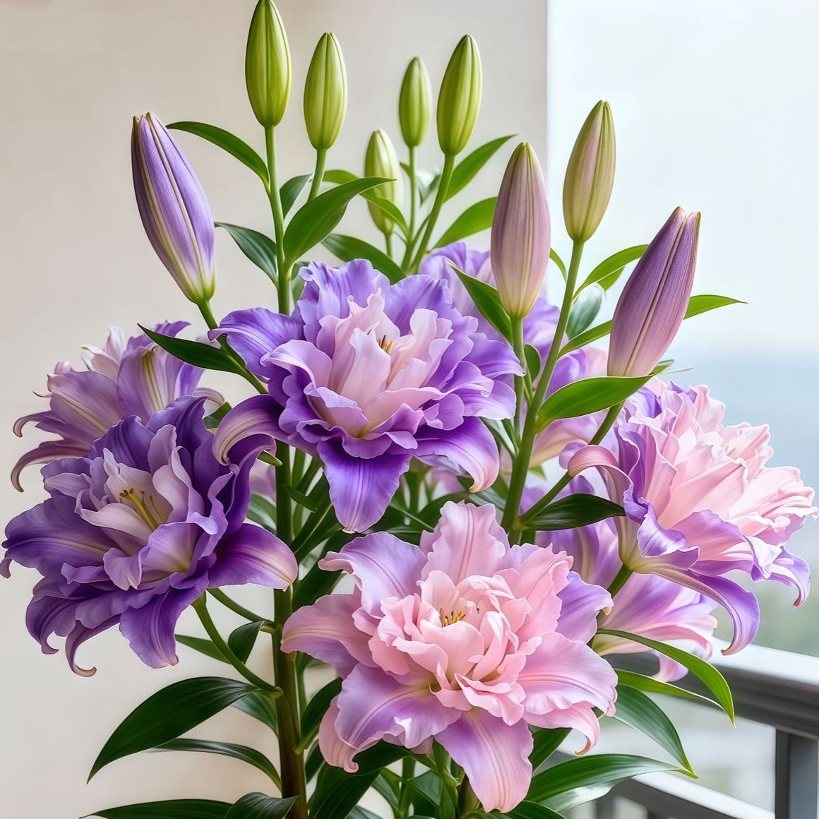 Bulbos de lirio fragante bicolor de doble pétalo: frescos y dulces.-ES