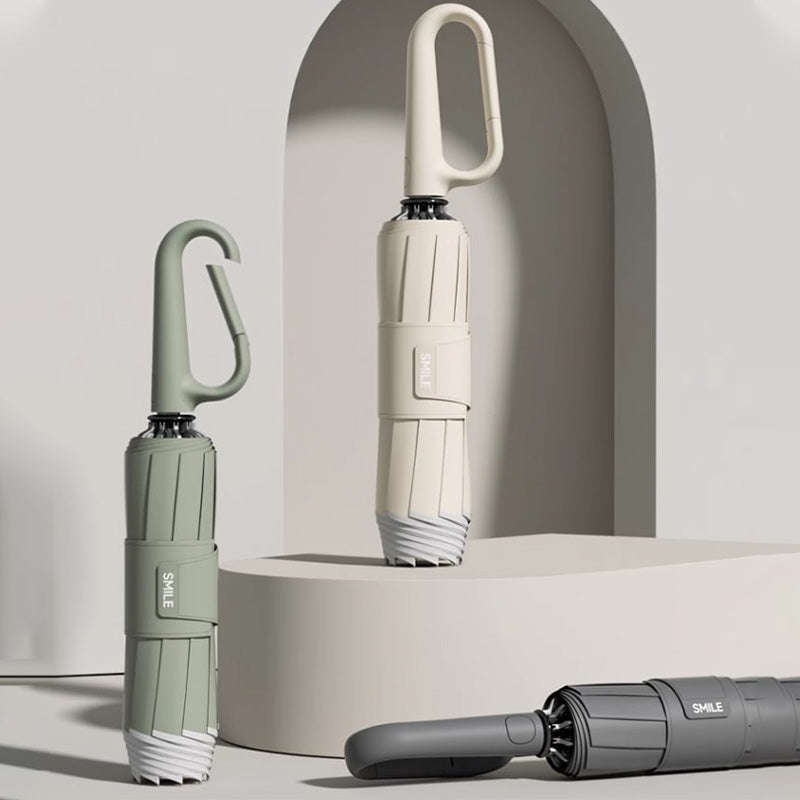 ☂️✨ ¡Paraguas con franja reflectante de seguridad! Se expande y contrae invertidamente sin salpicar agua, buena visibilidad en entornos oscuros.-ES