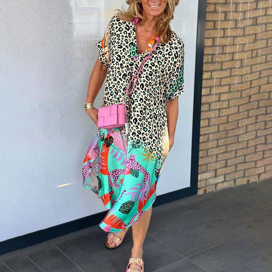 Suvine hingav V-kaelusega avar kleit-EE