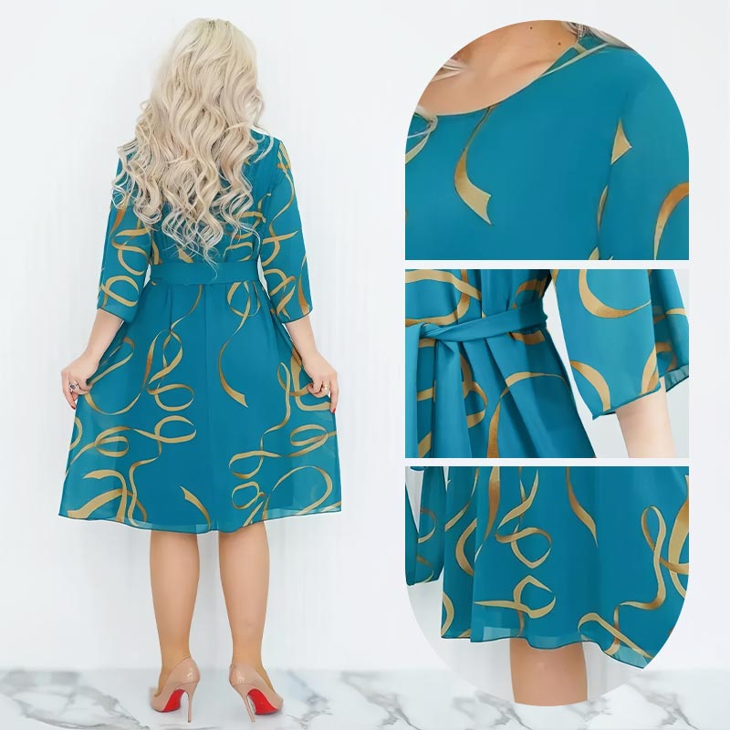 🌸Elegantiška laisva midi suknelė su rankogaliais-GR