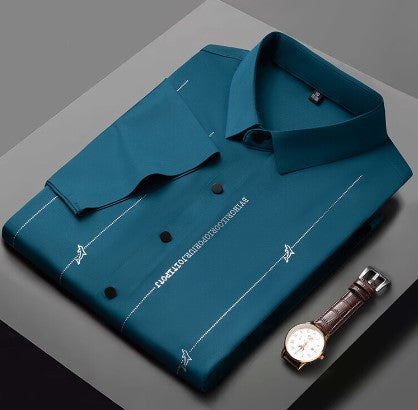 ❄️Vyriški, nesiglamžantys, labai tamprūs šilko marškiniai-LT