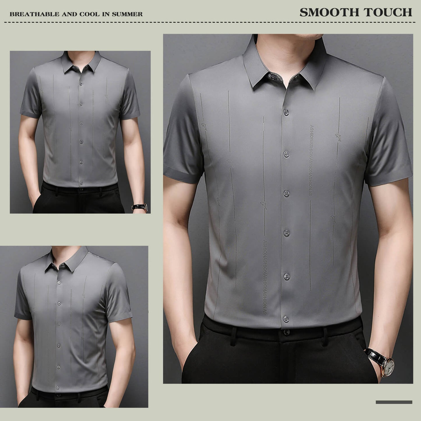 ❄️Vyriški, nesiglamžantys, labai tamprūs šilko marškiniai-LT