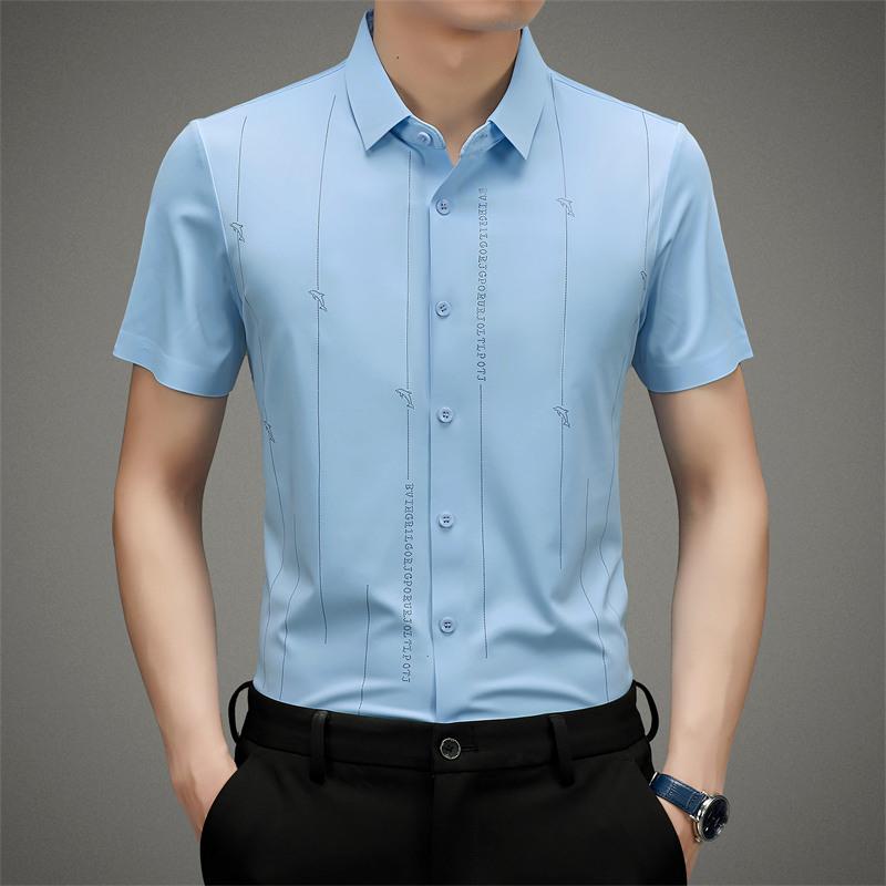 ❄️Vyriški, nesiglamžantys, labai tamprūs šilko marškiniai-LT