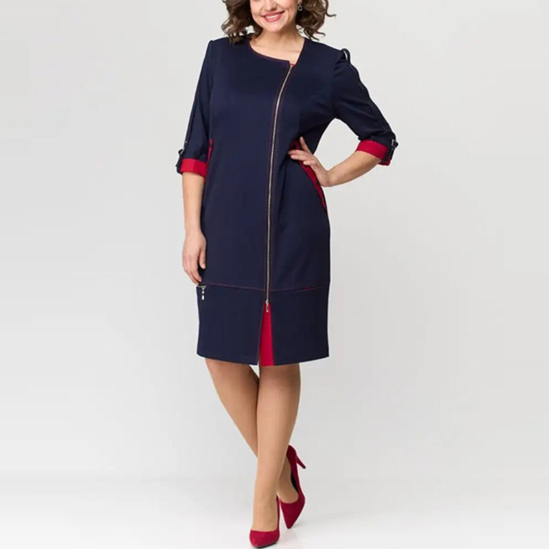 Vestido de moda de alta gama para mujer con cremallera lateral.-ES