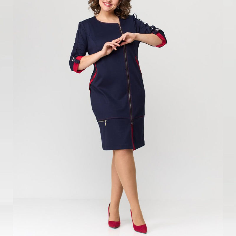 Vestido de moda de alta gama para mujer con cremallera lateral.-ES