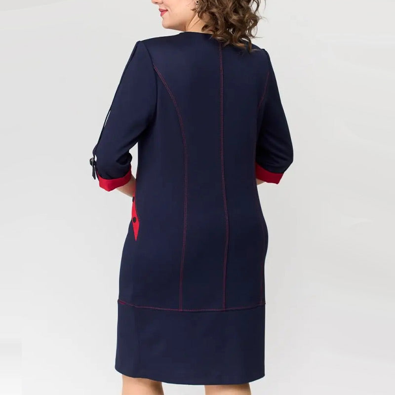 Vestido de moda de alta gama para mujer con cremallera lateral.-ES