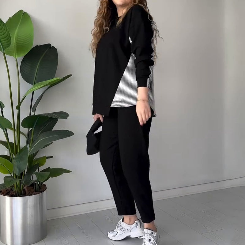 Traje casual de dos piezas con bloques de color para mujer-ES