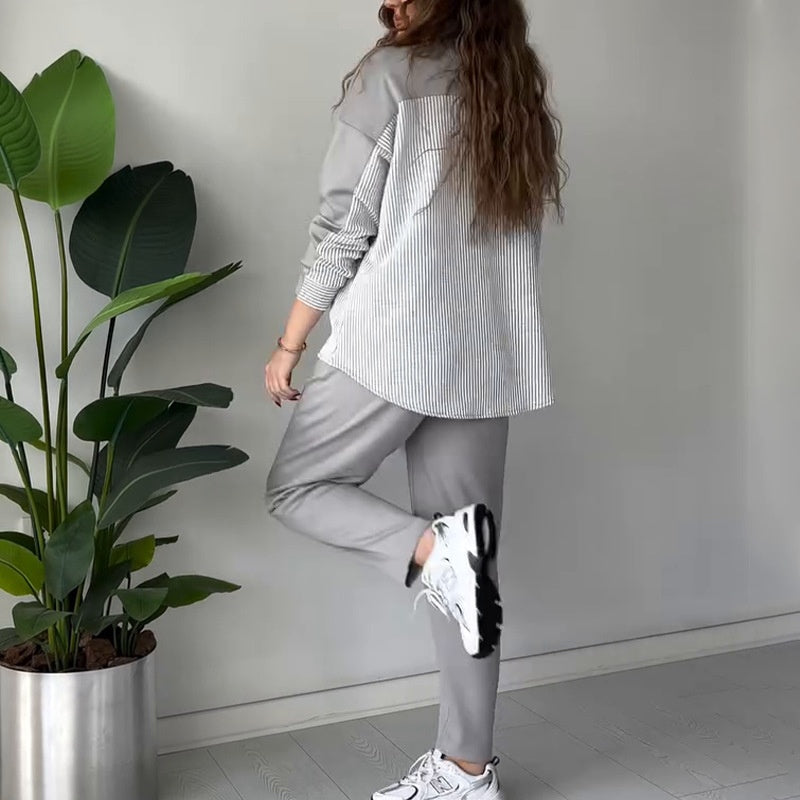 Traje casual de dos piezas con bloques de color para mujer-ES