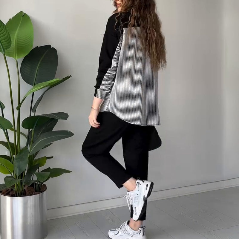 Traje casual de dos piezas con bloques de color para mujer-ES