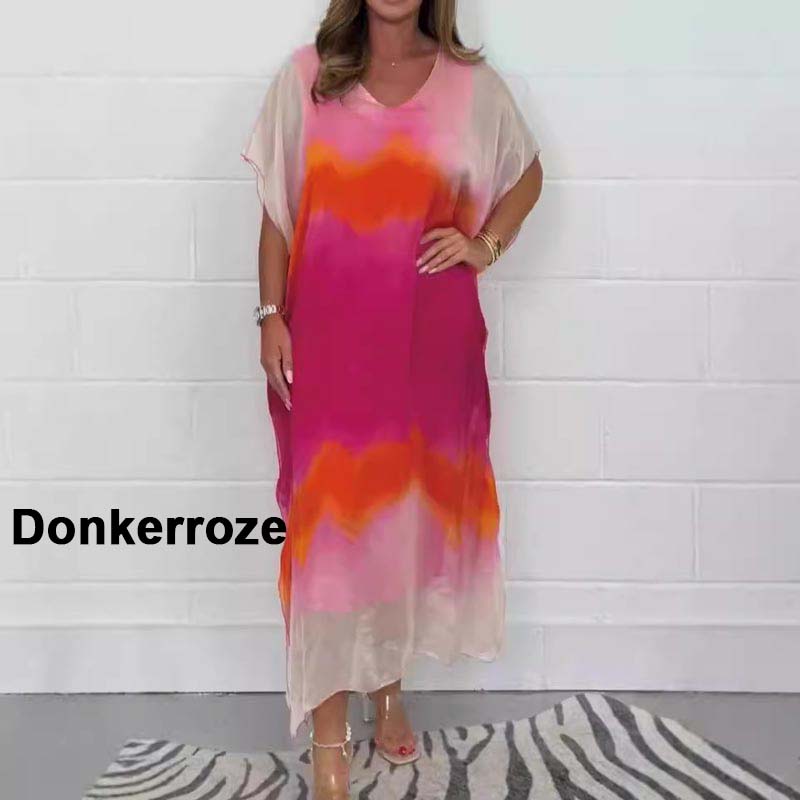 ✨【S-4XL】 Pohodlné dámske šedé šifónové šaty-SK