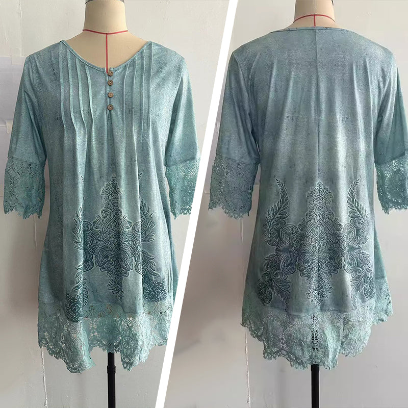 Elegantné dámske čipkované šaty s polovičnými rukávmi a hlbokým výstrihom-SK