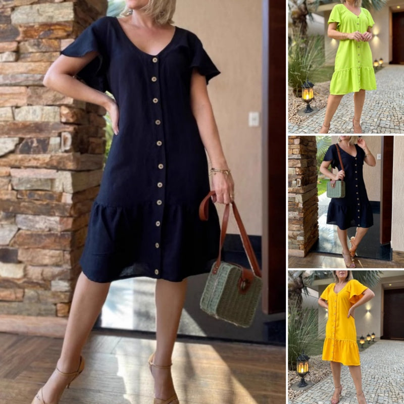 🥰Vestido suelto con botones-ES