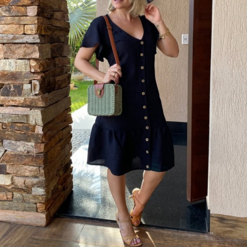 🥰Vestido suelto con botones-ES