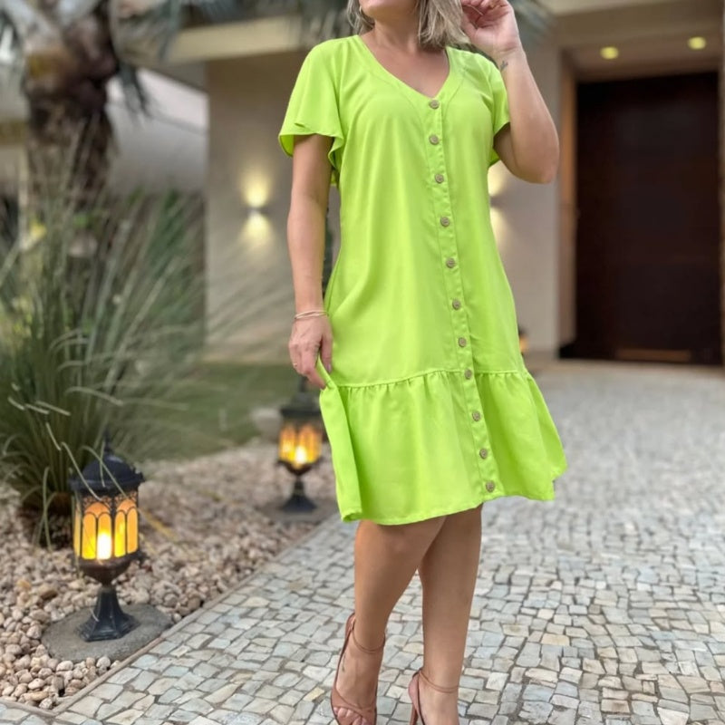🥰Vestido suelto con botones-ES