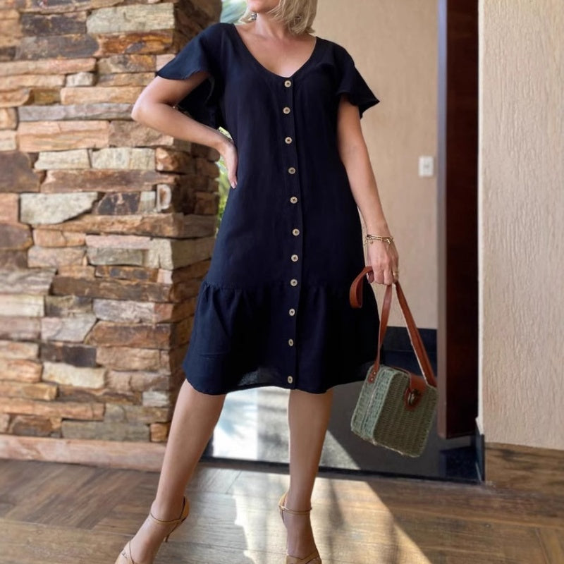 🥰Vestido suelto con botones-ES