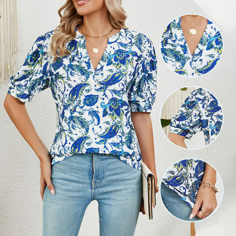 【M-2XL】🌸Γυναικείο Καλοκαιρινό τοπ με λαιμόκοψη-GR