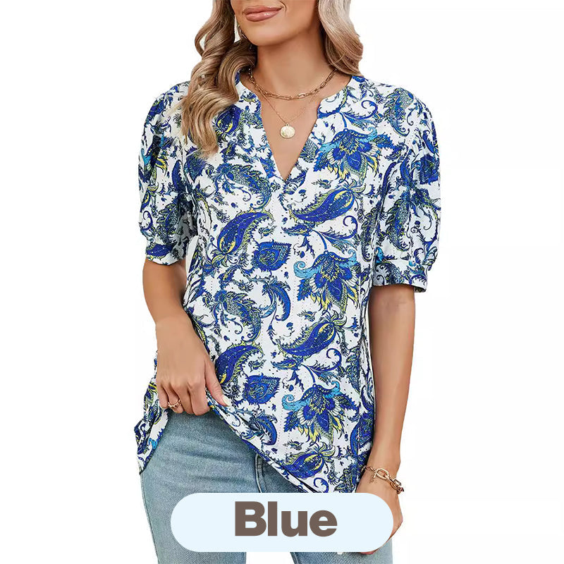 【M-2XL】🌸Γυναικείο Καλοκαιρινό τοπ με λαιμόκοψη-GR