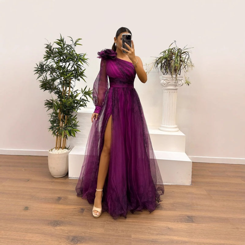 Vestidos estampados de mujer con hombros inclinados-ES