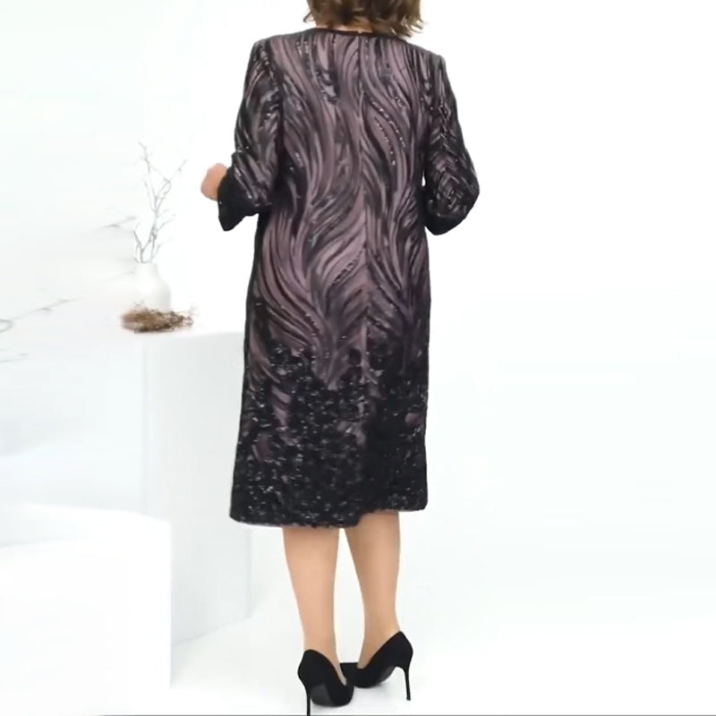 Vestido de noche de lentejuelas de corte A para mujer-ES