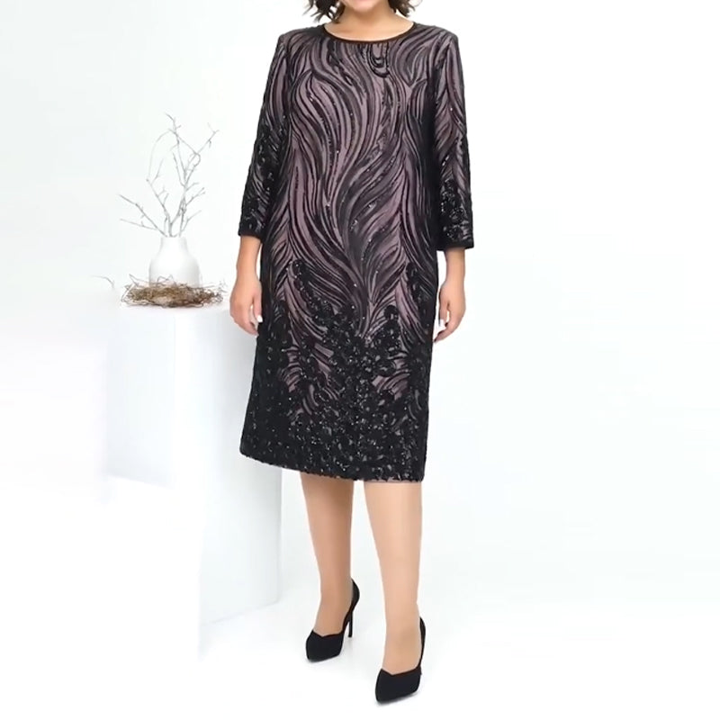 Vestido de noche de lentejuelas de corte A para mujer-ES