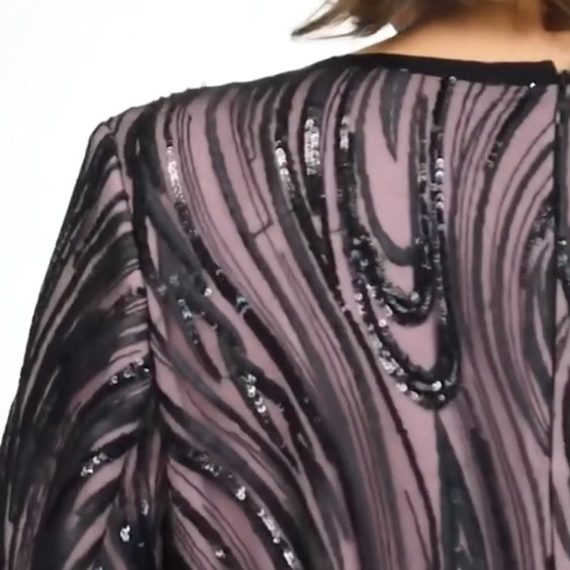 Vestido de noche de lentejuelas de corte A para mujer-ES