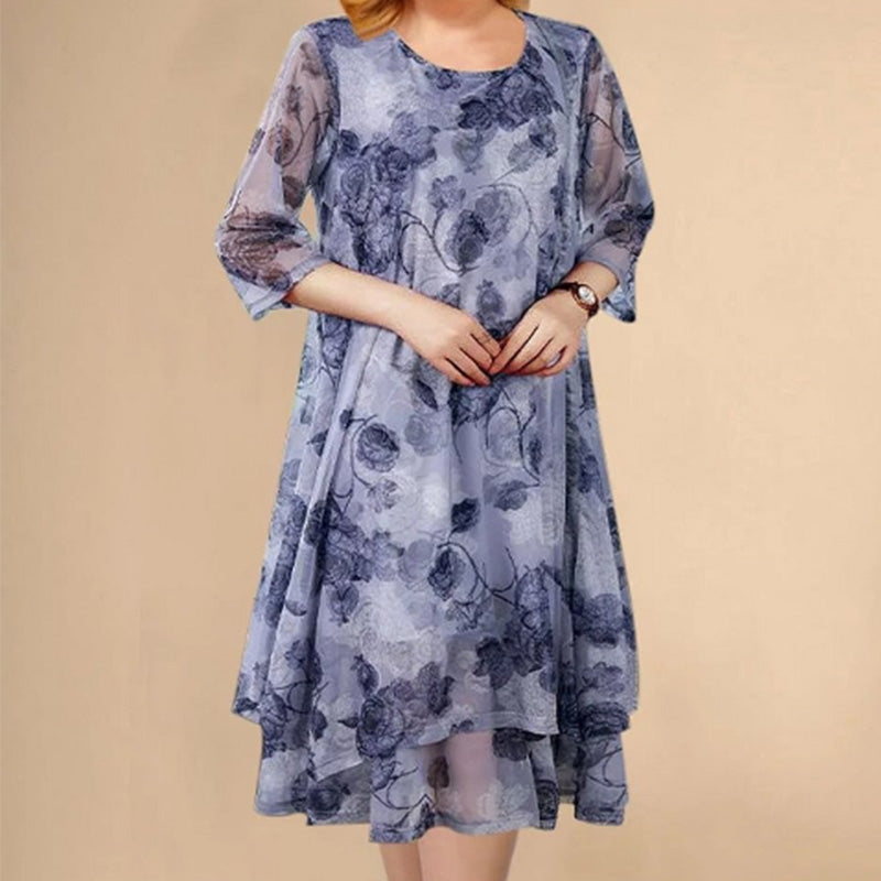 🌺Elegantiškos, laisvos šifoninės suknelės didesnių dydžių-LT