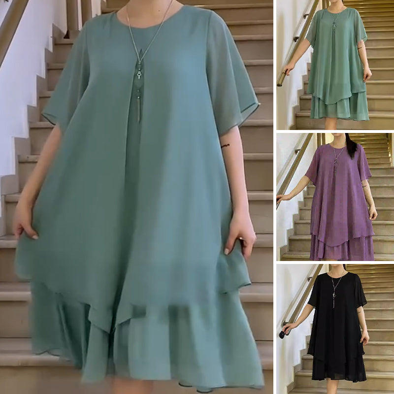 🔥👗Vestido suelto de mujer en color liso-ES