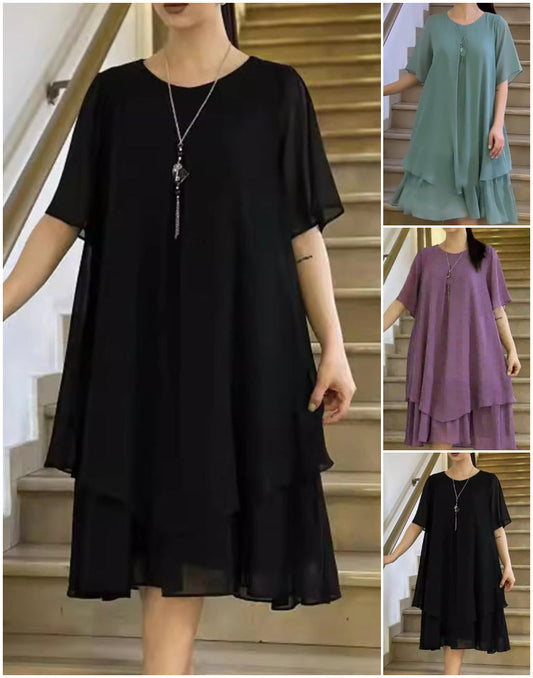 🔥👗Vestido suelto de mujer en color liso-ES