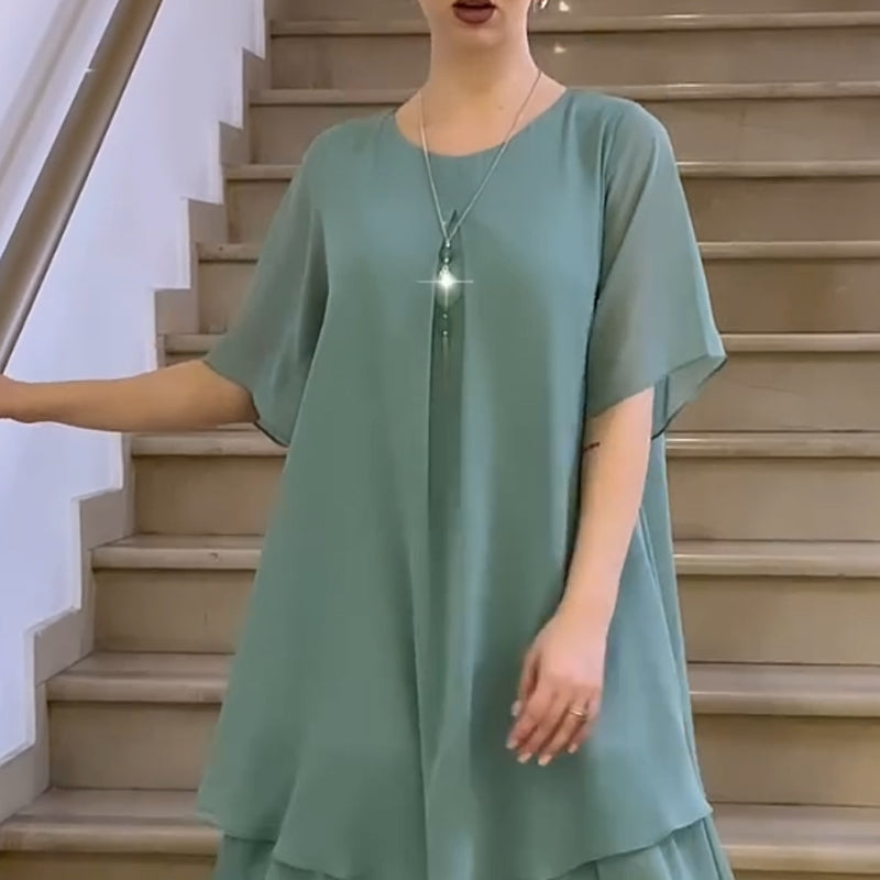 🔥👗Vestido suelto de mujer en color liso-ES