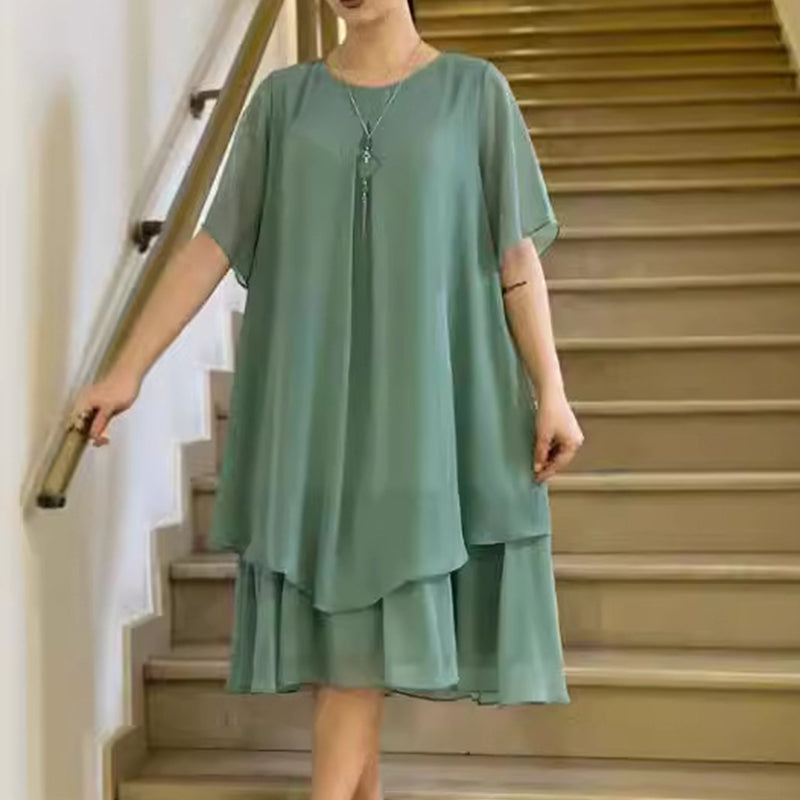 🔥👗Vestido suelto de mujer en color liso-ES