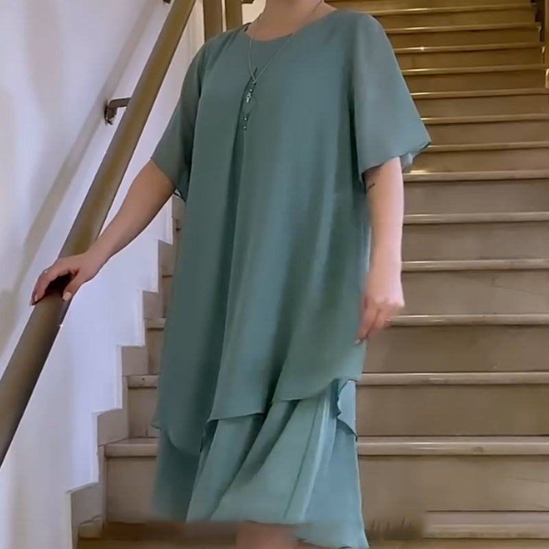 🔥👗Vestido suelto de mujer en color liso-ES