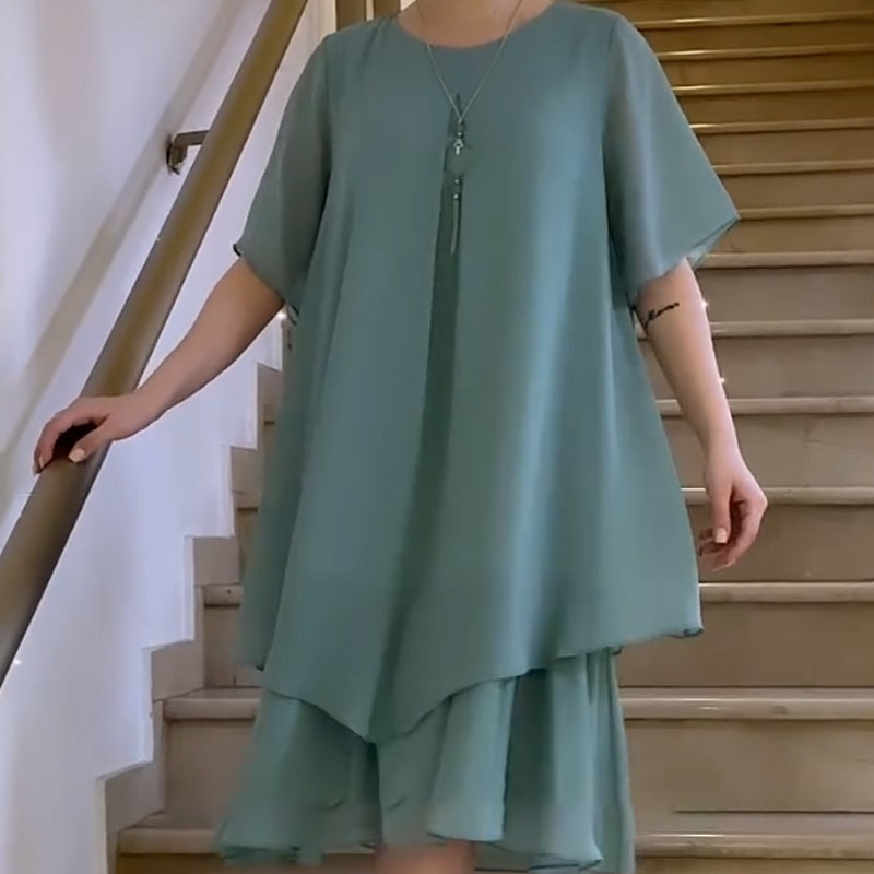 🔥👗Vestido suelto de mujer en color liso-ES