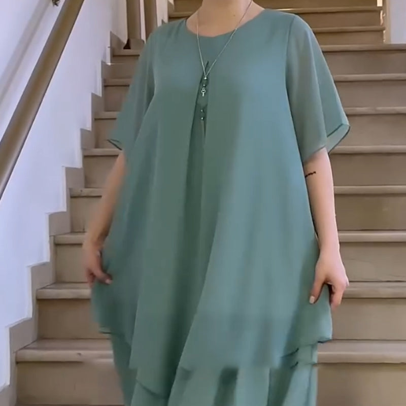 🔥👗Vestido suelto de mujer en color liso-ES