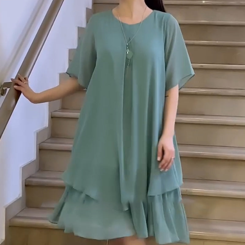 🔥👗Vestido suelto de mujer en color liso-ES