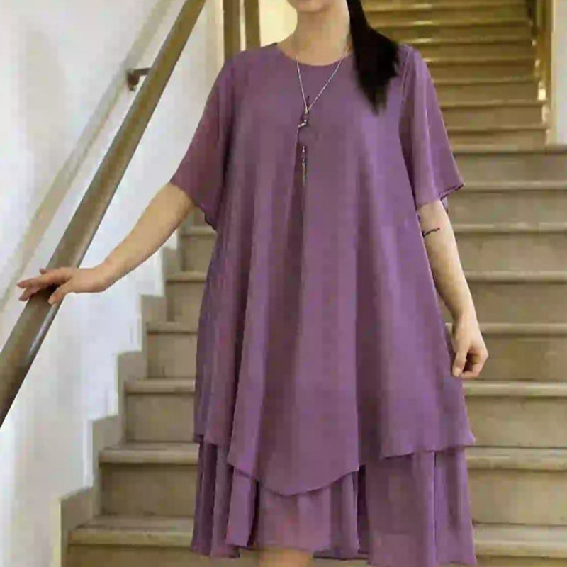 🔥👗Vestido suelto de mujer en color liso-ES