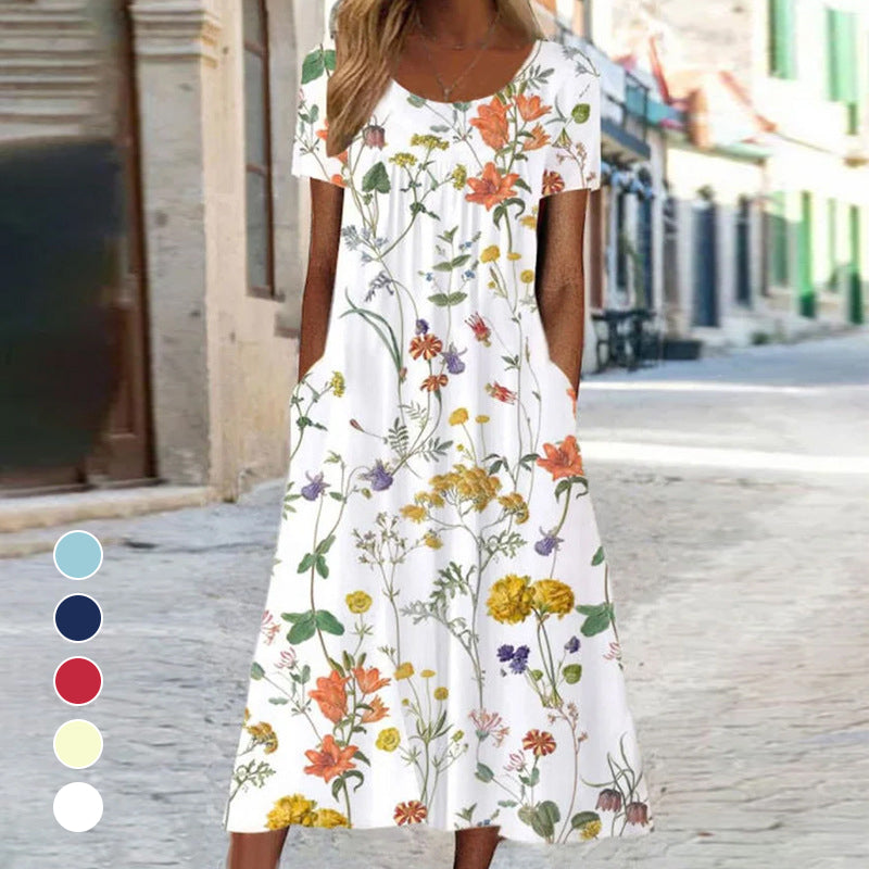 Vestido largo de mujer con estampado floral-ES