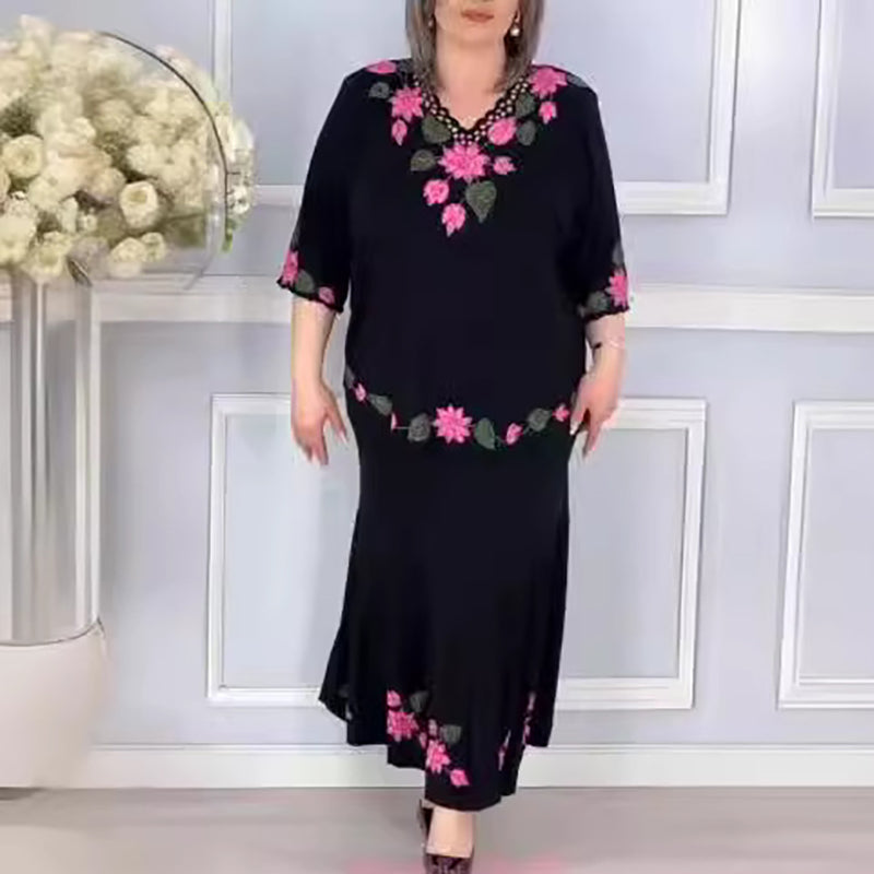🌷Elegante vestido floral de mujer con escote en V-ES