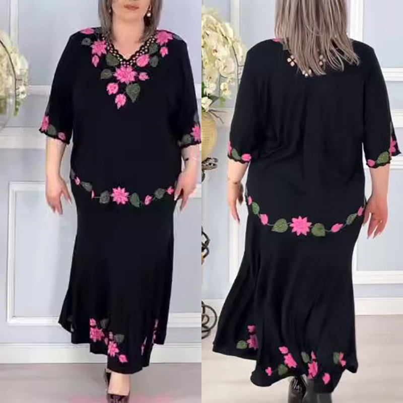 🌷Elegante vestido floral de mujer con escote en V-ES