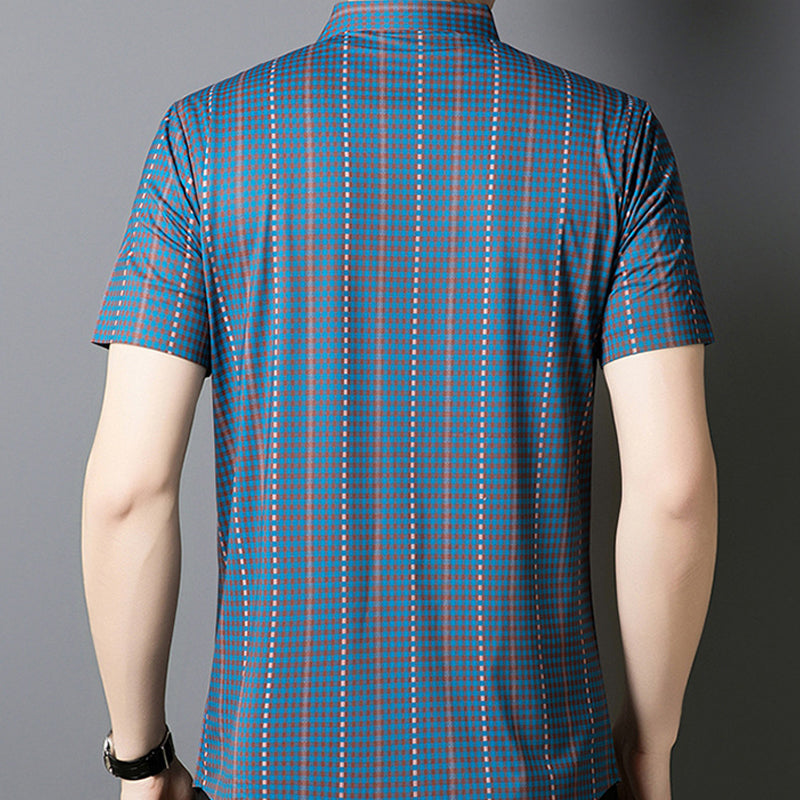 🔥Camisa de cuadros con botones de manga corta para hombre-ES