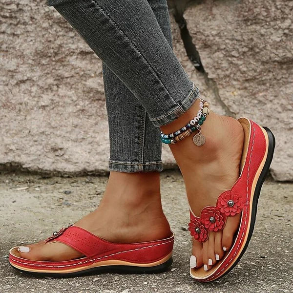 🌸【EU 35-43】Patogios gėlėtos basutės su pleištiniais raštais-LT