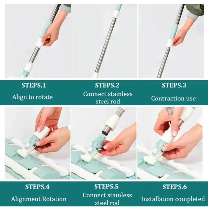 Μεγάλη επίπεδη σφουγγαρίστρα με ράβδο από ανοξείδωτο ατσάλι-GR