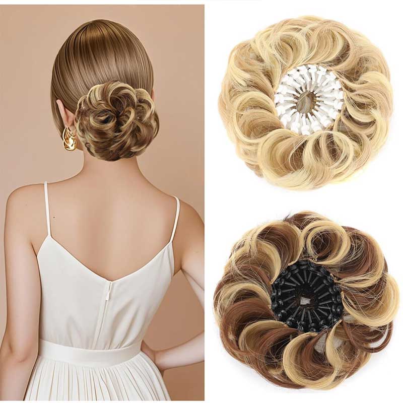 💁‍♀️ Ένας γενναιόδωρος κότσος από συνθετικά μαλλιά με ρυθμιζόμενο κούμπωμα-GR