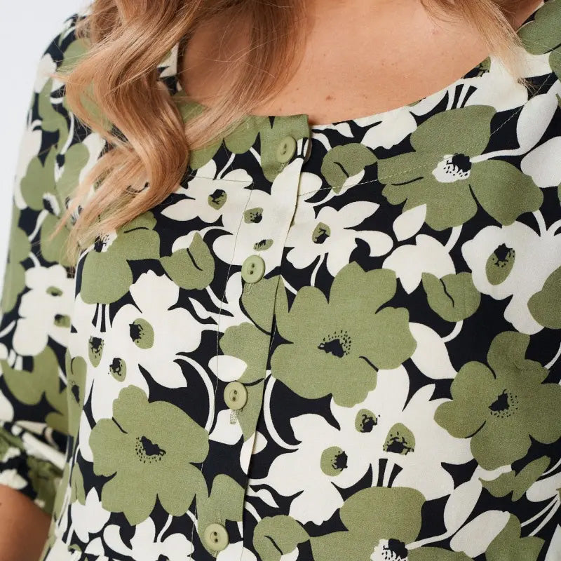 🔥Ανεπίσημα φλοράλ φορέματα με μισά μανίκια για γυναίκες-GR