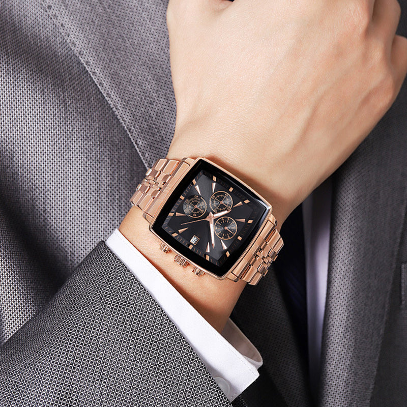 ⌚Daugiafunkcis vandeniui atsparus kvarcinis laikrodis vyrams-LT