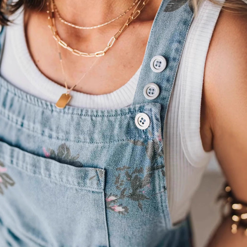 🌸 Φόρμες τζιν με vintage λουλούδια🌸-GR