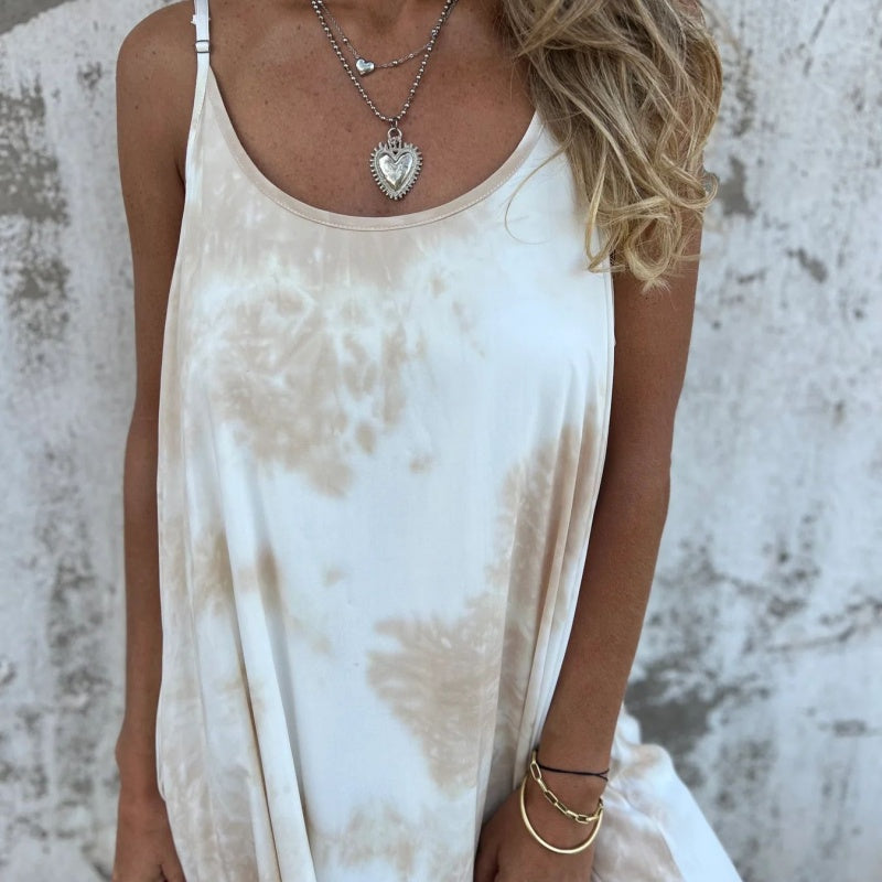 Vestido de tirantes finos con estampado de degradado de color tie-dye para mujer-ES