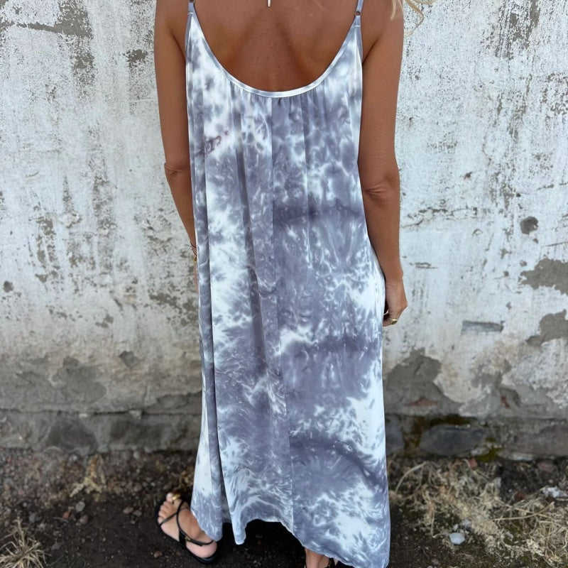 Vestido de tirantes finos con estampado de degradado de color tie-dye para mujer-ES