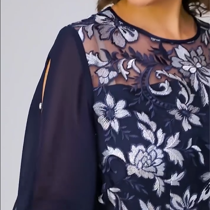 ✨Moteriška gėlėta midi ilgio suknelė su tinkliniu raštu-LT